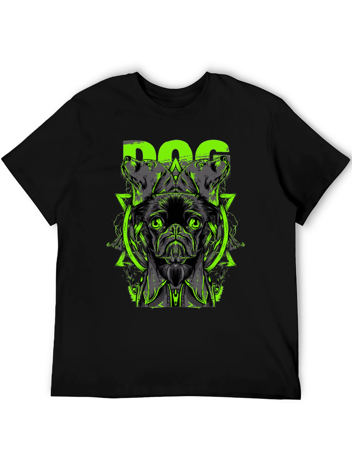 Dog Graphic Print Black T-Shirt