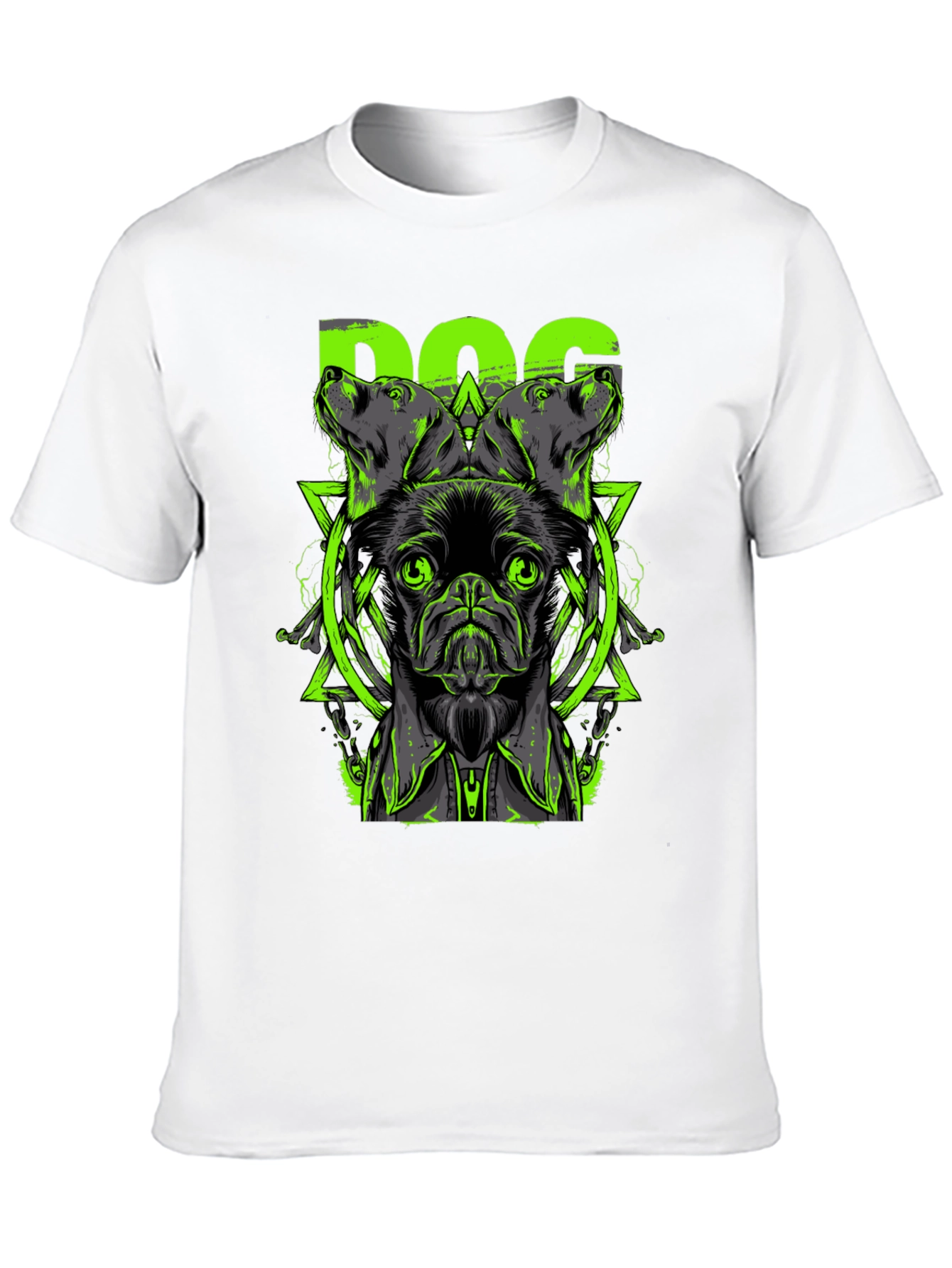 Dog Graphic Print Black T-Shirt