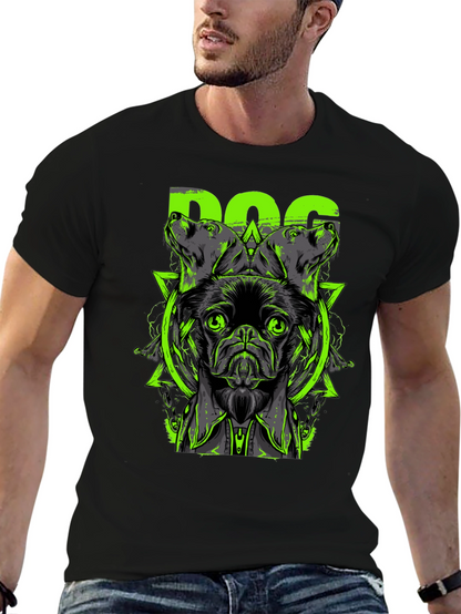 Dog Graphic Print Black T-Shirt