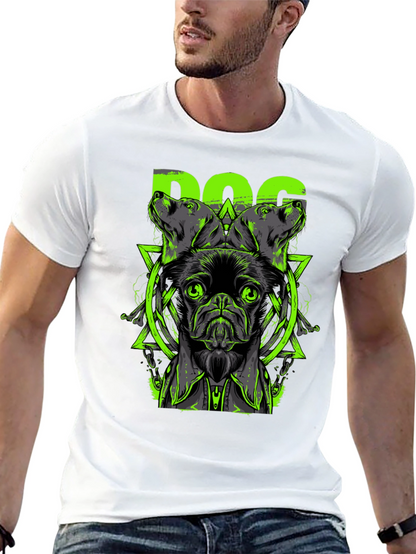 Dog Graphic Print Black T-Shirt
