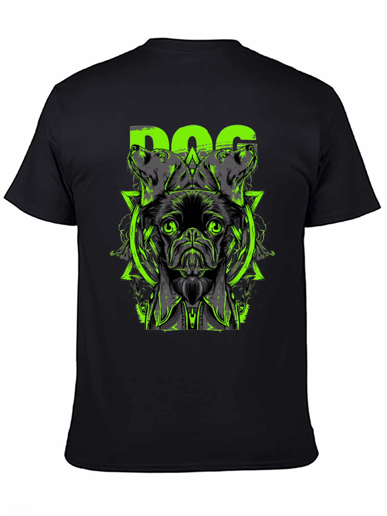 Dog Graphic Print Black T-Shirt