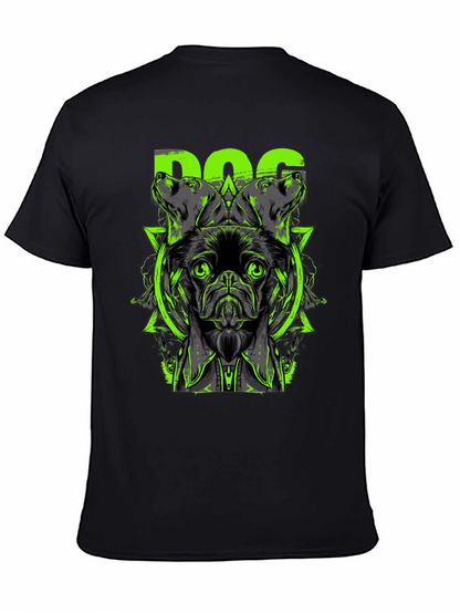 Dog Graphic Print Black T-Shirt