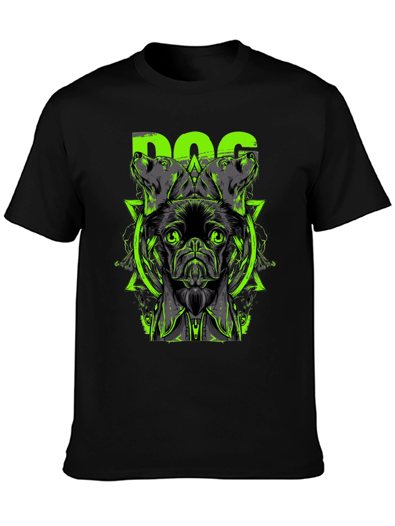 Dog Graphic Print Black T-Shirt