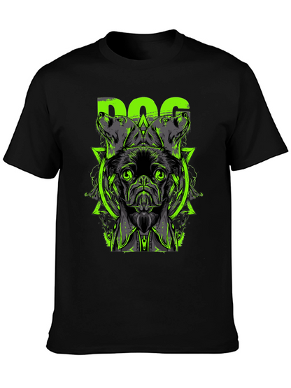 Dog Graphic Print Black T-Shirt