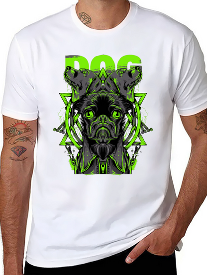 Dog Graphic Print Black T-Shirt