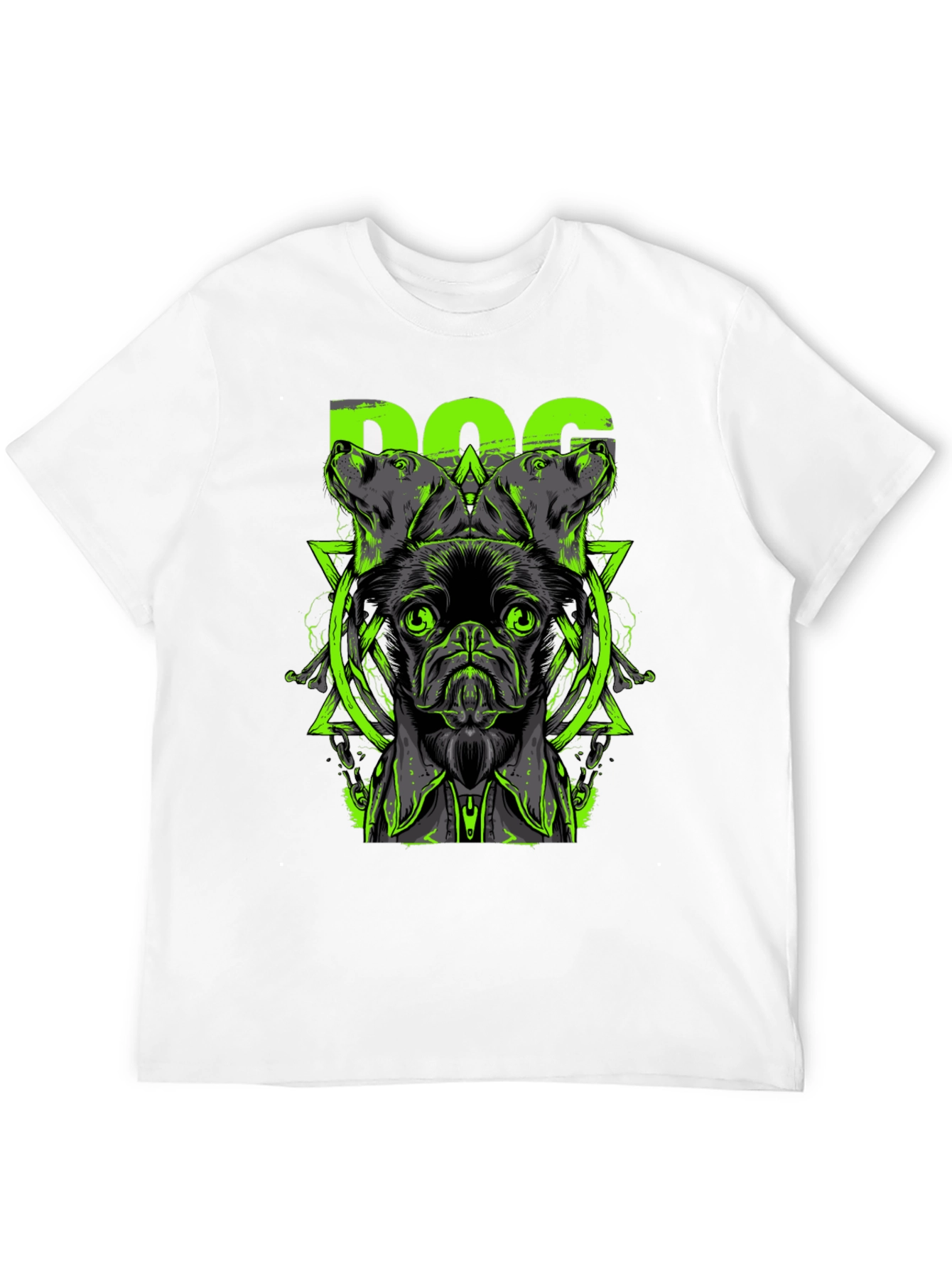 Dog Graphic Print Black T-Shirt