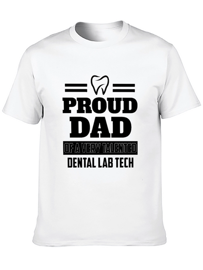 Proud Dad Dental Lab Tech Black T-Shirt