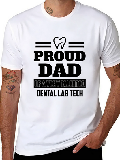 Proud Dad Dental Lab Tech Black T-Shirt