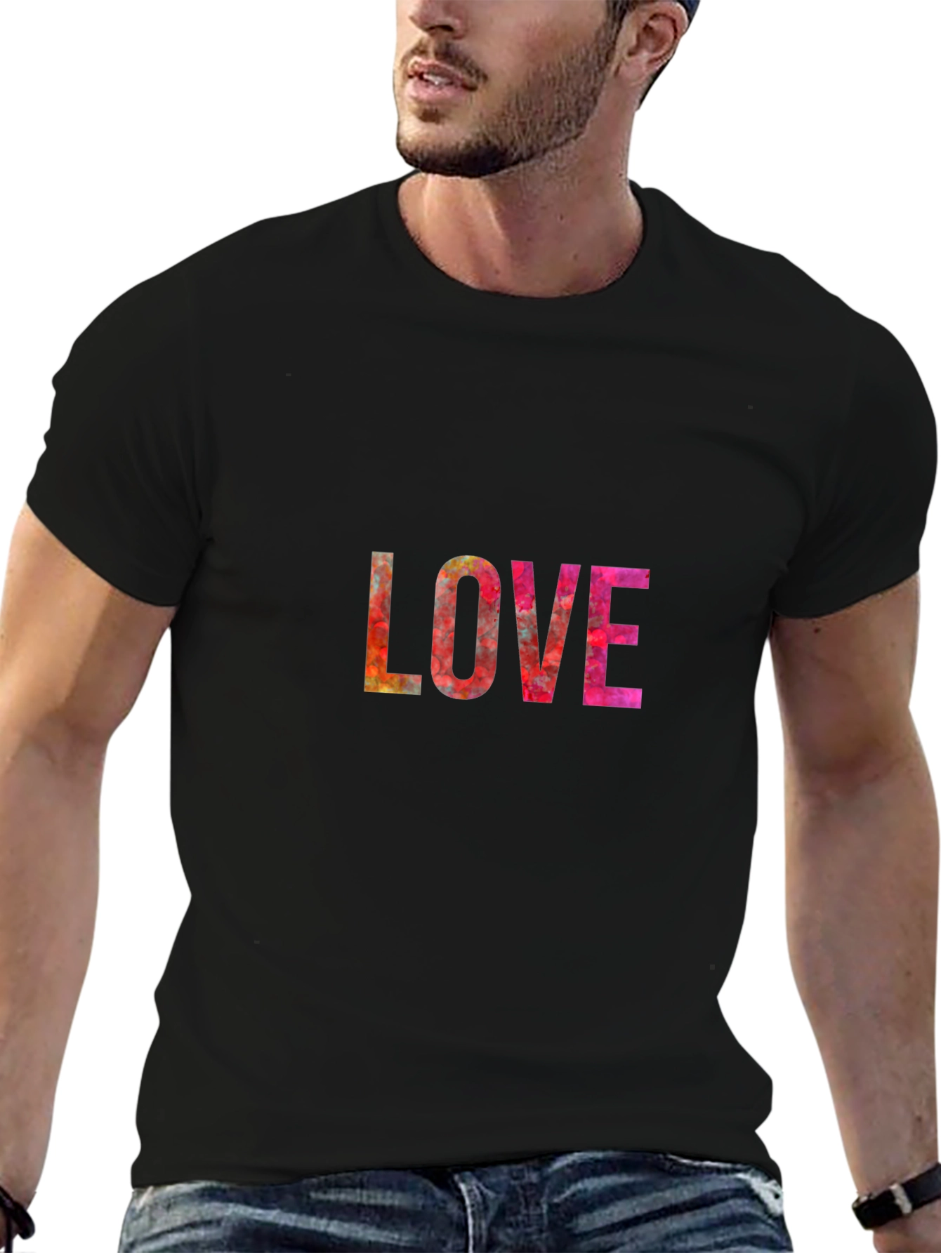 LOVE Graphic Print Black T-Shirt