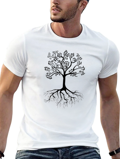 Mens Black Tree Graphic T-Shirt - Nature Inspired