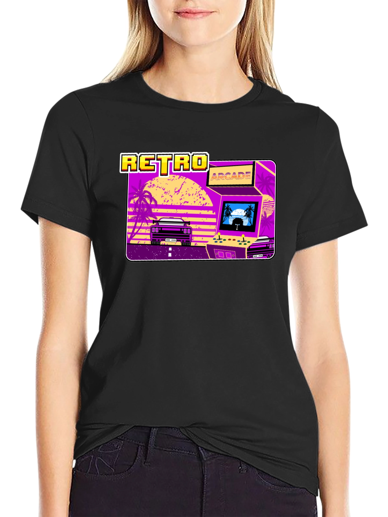 Retro Arcade Car Graphic T-Shirt
