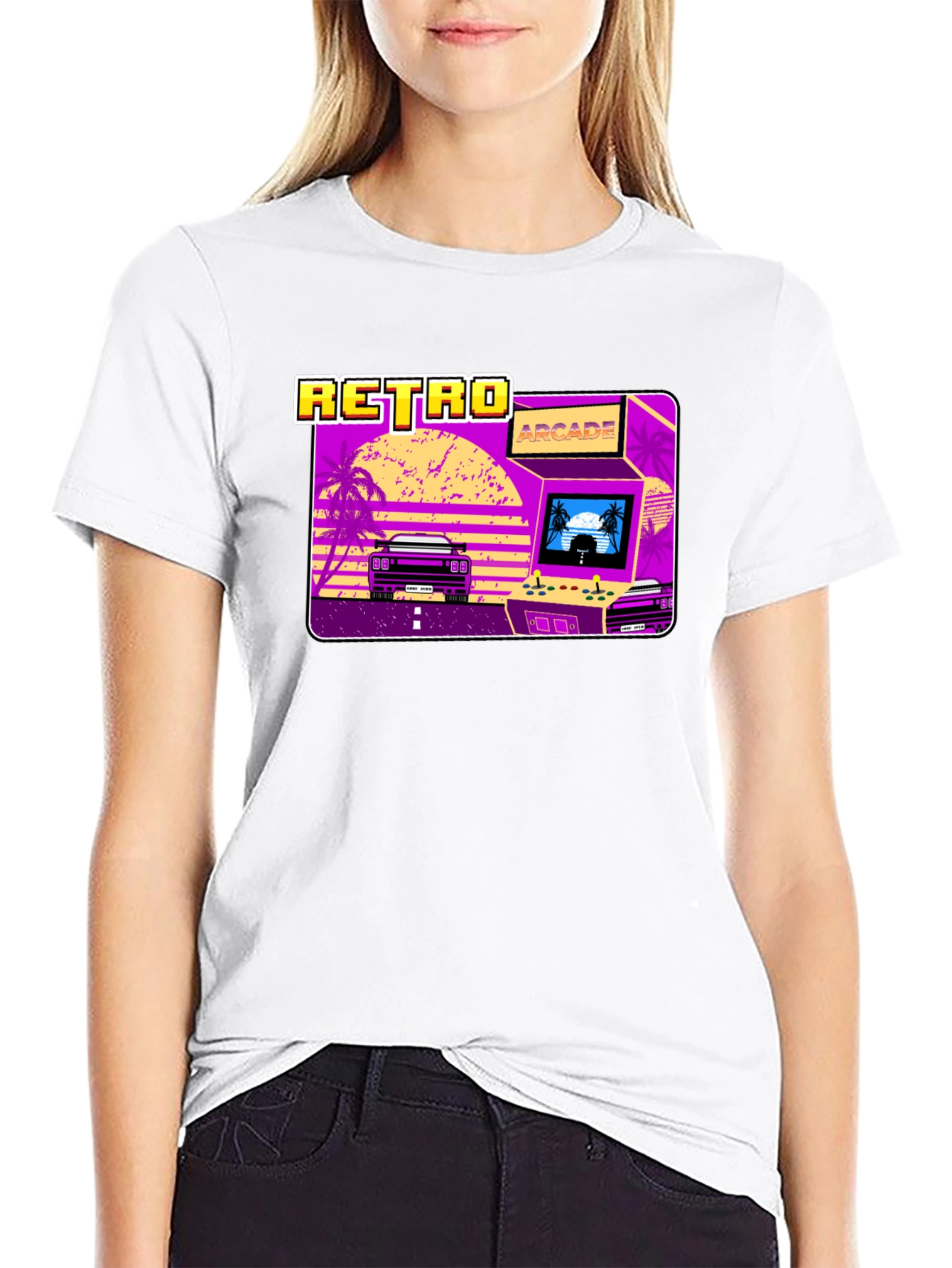 Retro Arcade Car Graphic T-Shirt