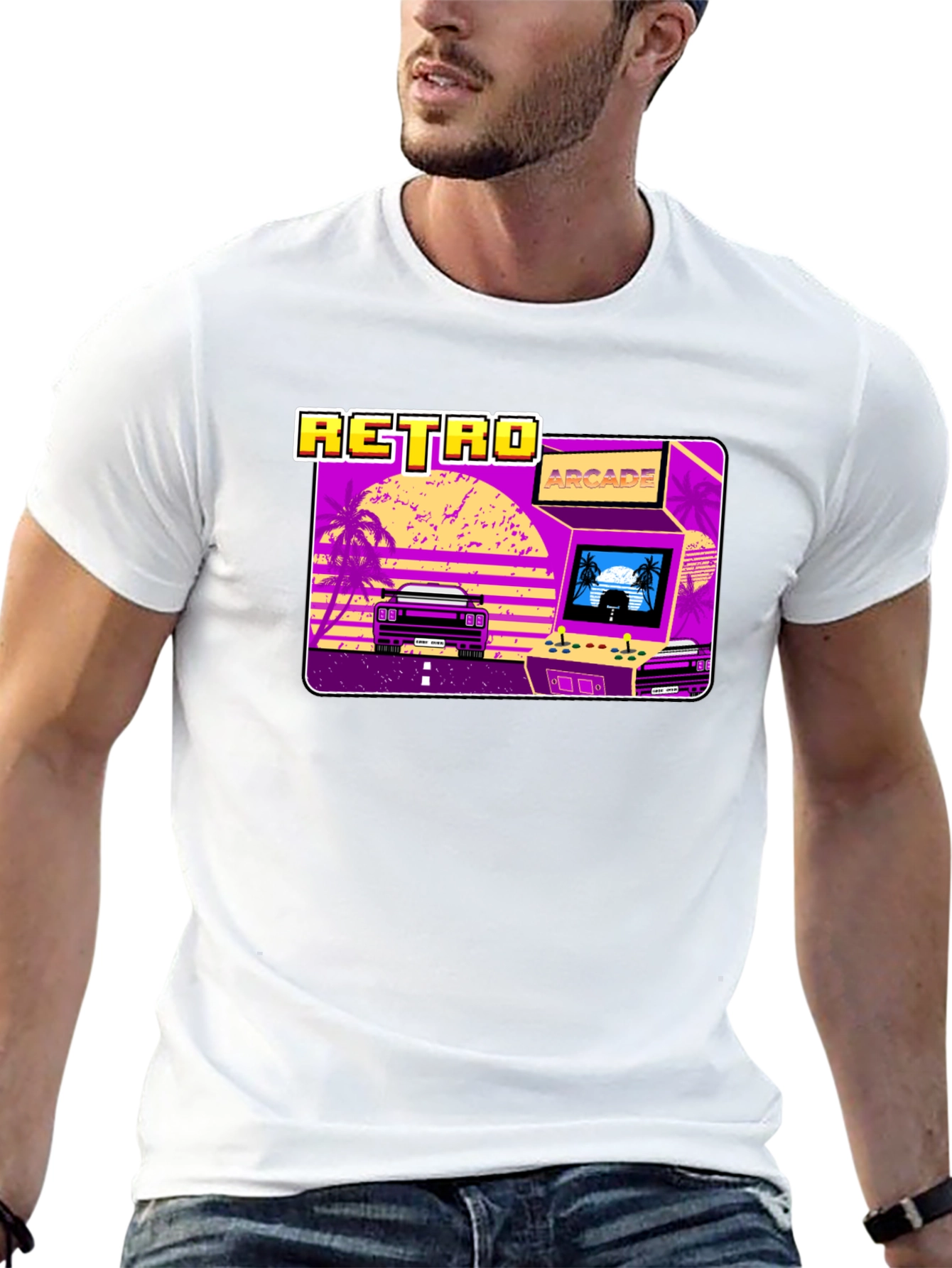 Retro Arcade Car Graphic T-Shirt