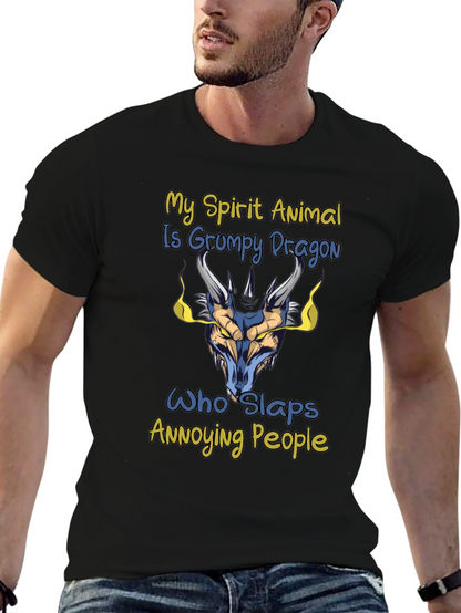 Grumpy Dragon Spirit Animal Graphic T-Shirt