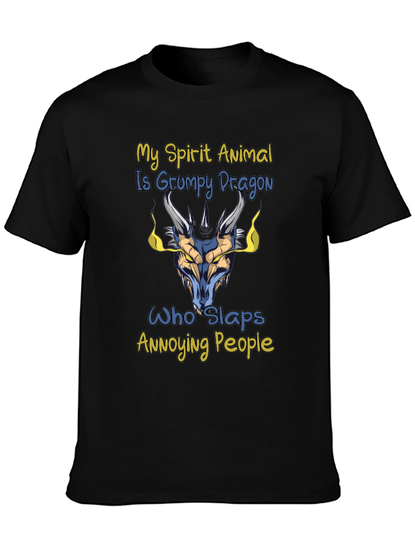 Grumpy Dragon Spirit Animal Graphic T-Shirt