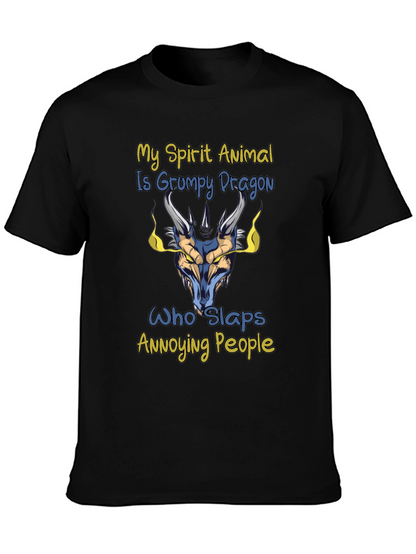 Grumpy Dragon Spirit Animal Graphic T-Shirt
