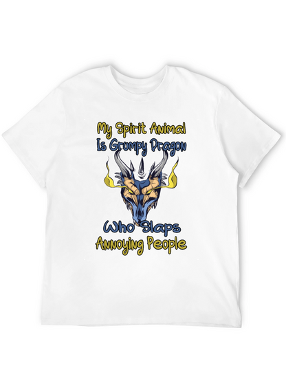 Grumpy Dragon Spirit Animal Graphic T-Shirt