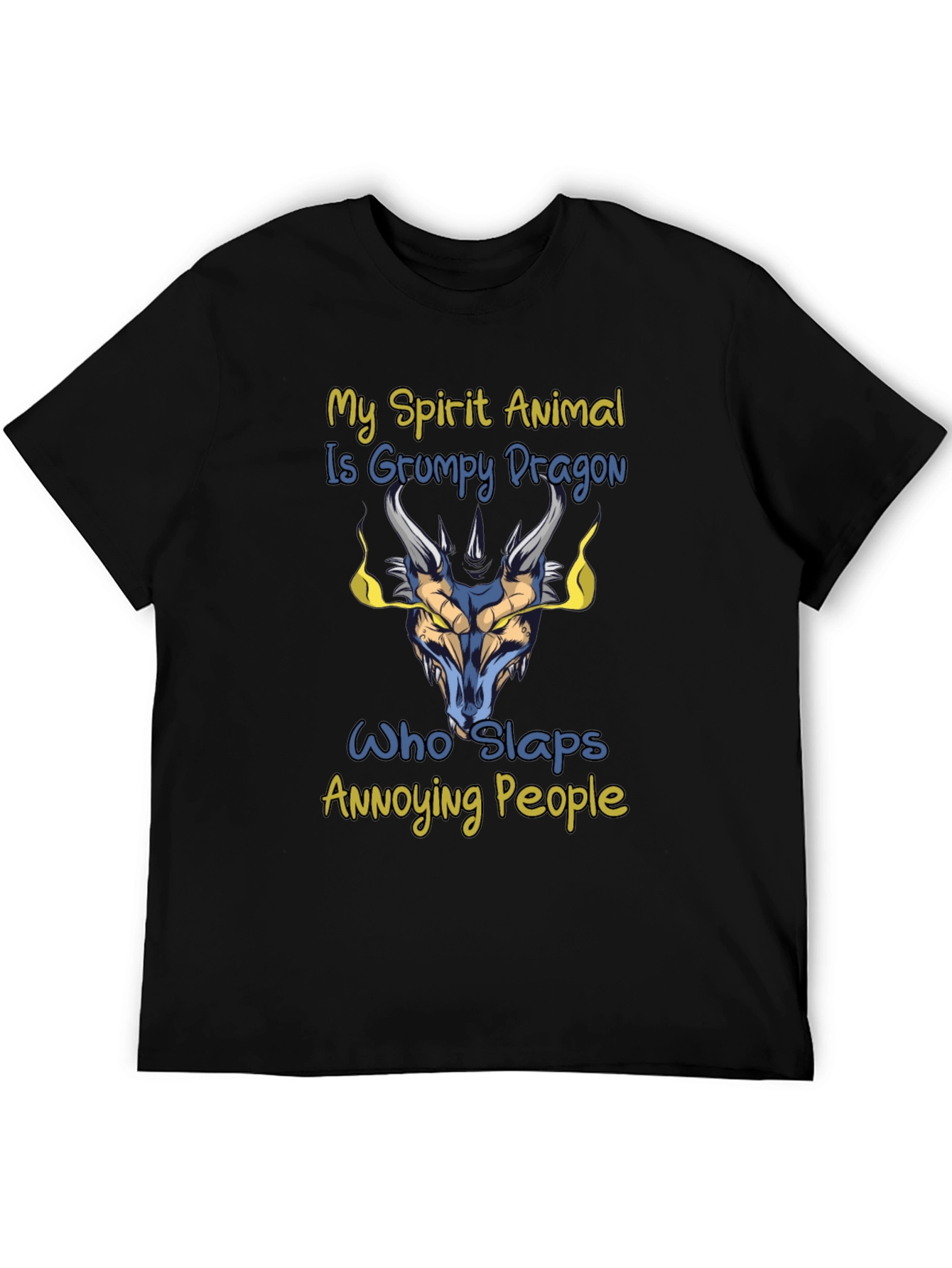 Grumpy Dragon Spirit Animal Graphic T-Shirt