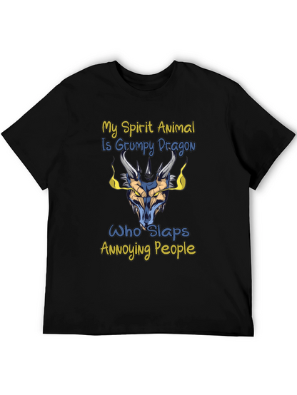Grumpy Dragon Spirit Animal Graphic T-Shirt