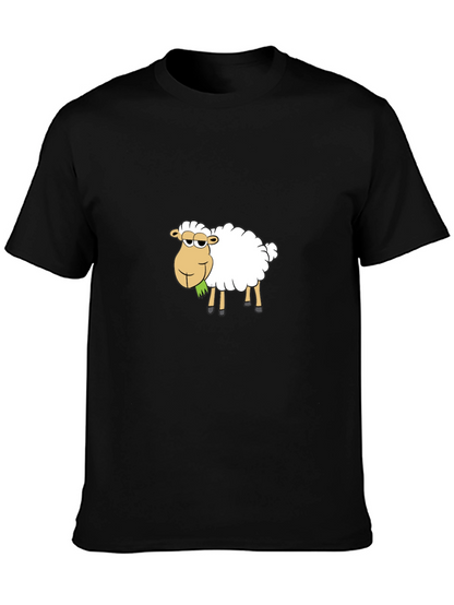 Cool Cartoon Sheep T-Shirt - Black