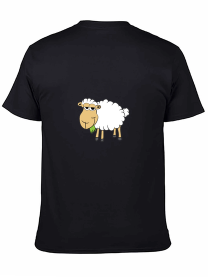 Cool Cartoon Sheep T-Shirt - Black