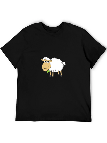 Cool Cartoon Sheep T-Shirt - Black