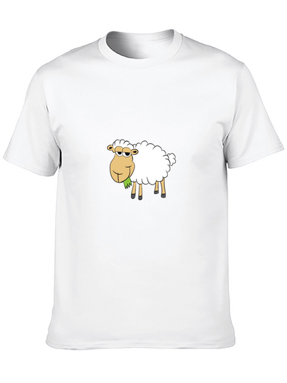 Cool Cartoon Sheep T-Shirt - Black