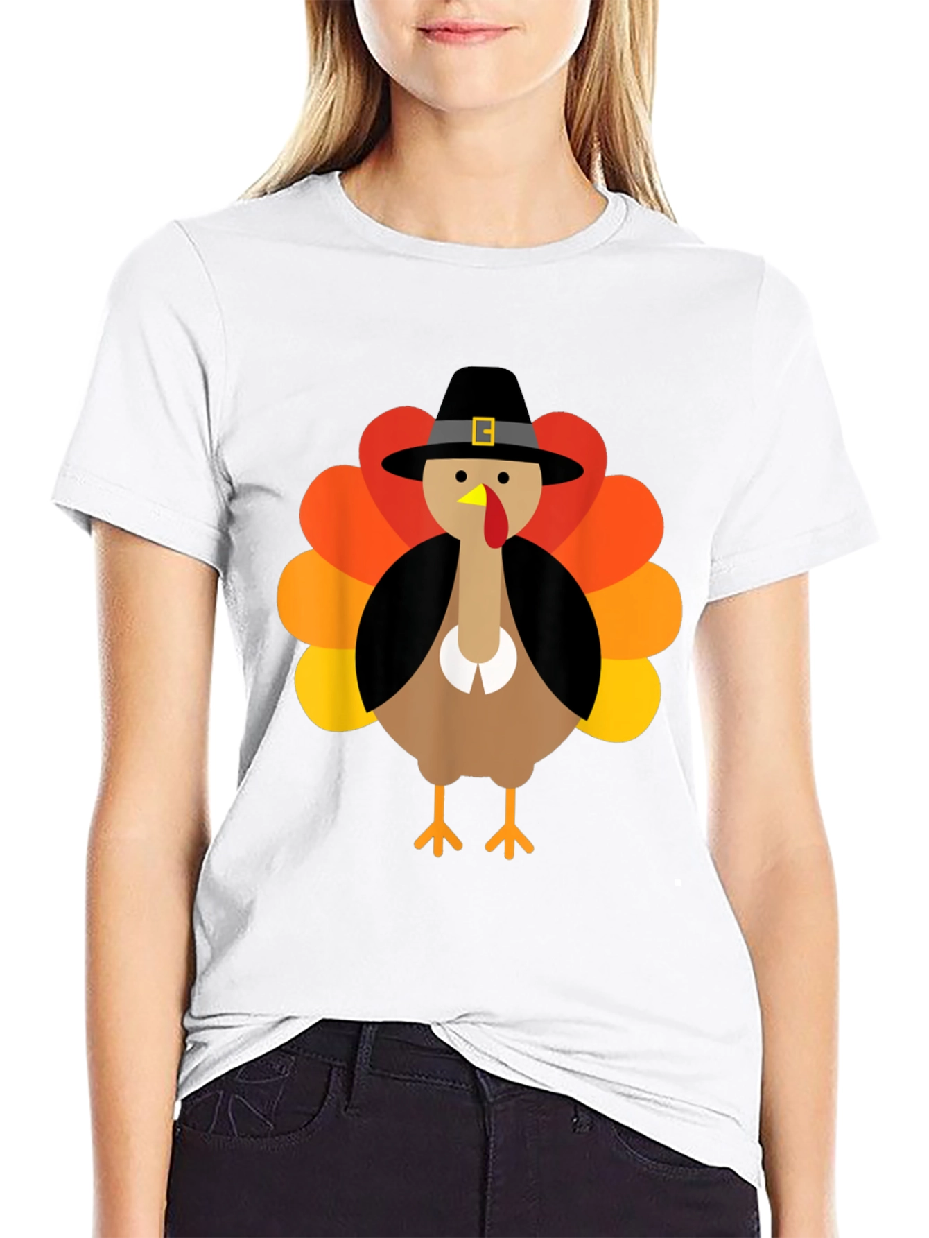 Thanksgiving Turkey Pilgrim Hat Graphic Tee