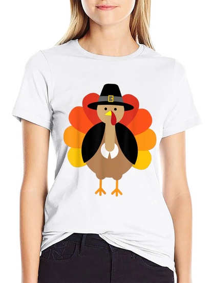 Thanksgiving Turkey Pilgrim Hat Graphic Tee