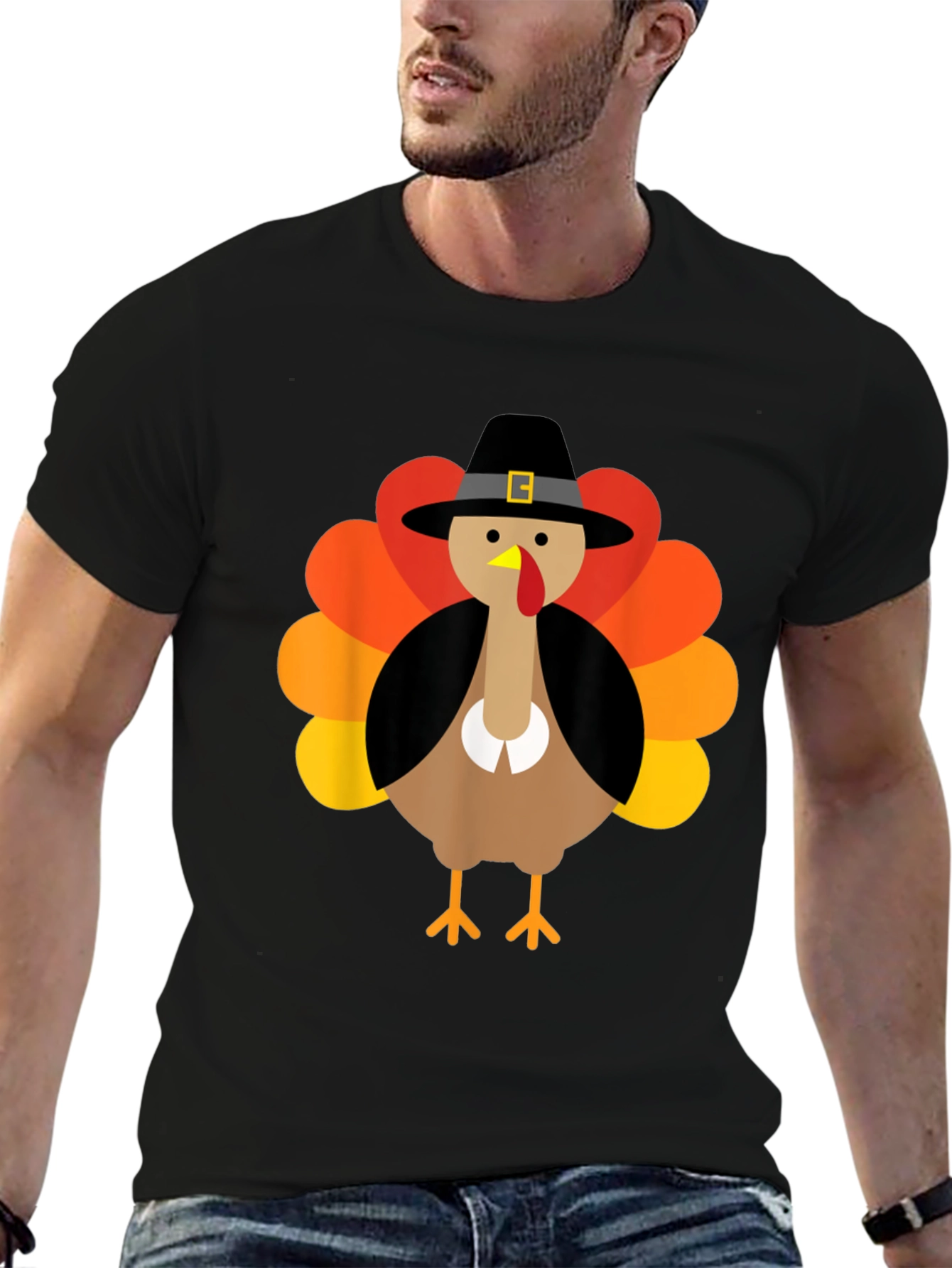 Thanksgiving Turkey Pilgrim Hat Graphic Tee