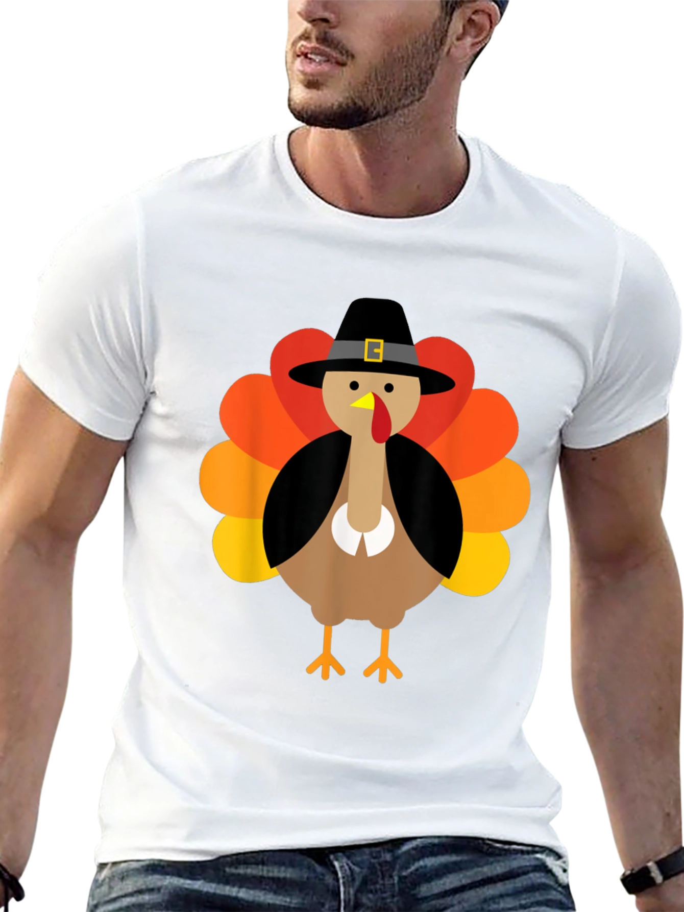 Thanksgiving Turkey Pilgrim Hat Graphic Tee