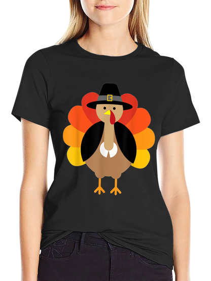 Thanksgiving Turkey Pilgrim Hat Graphic Tee