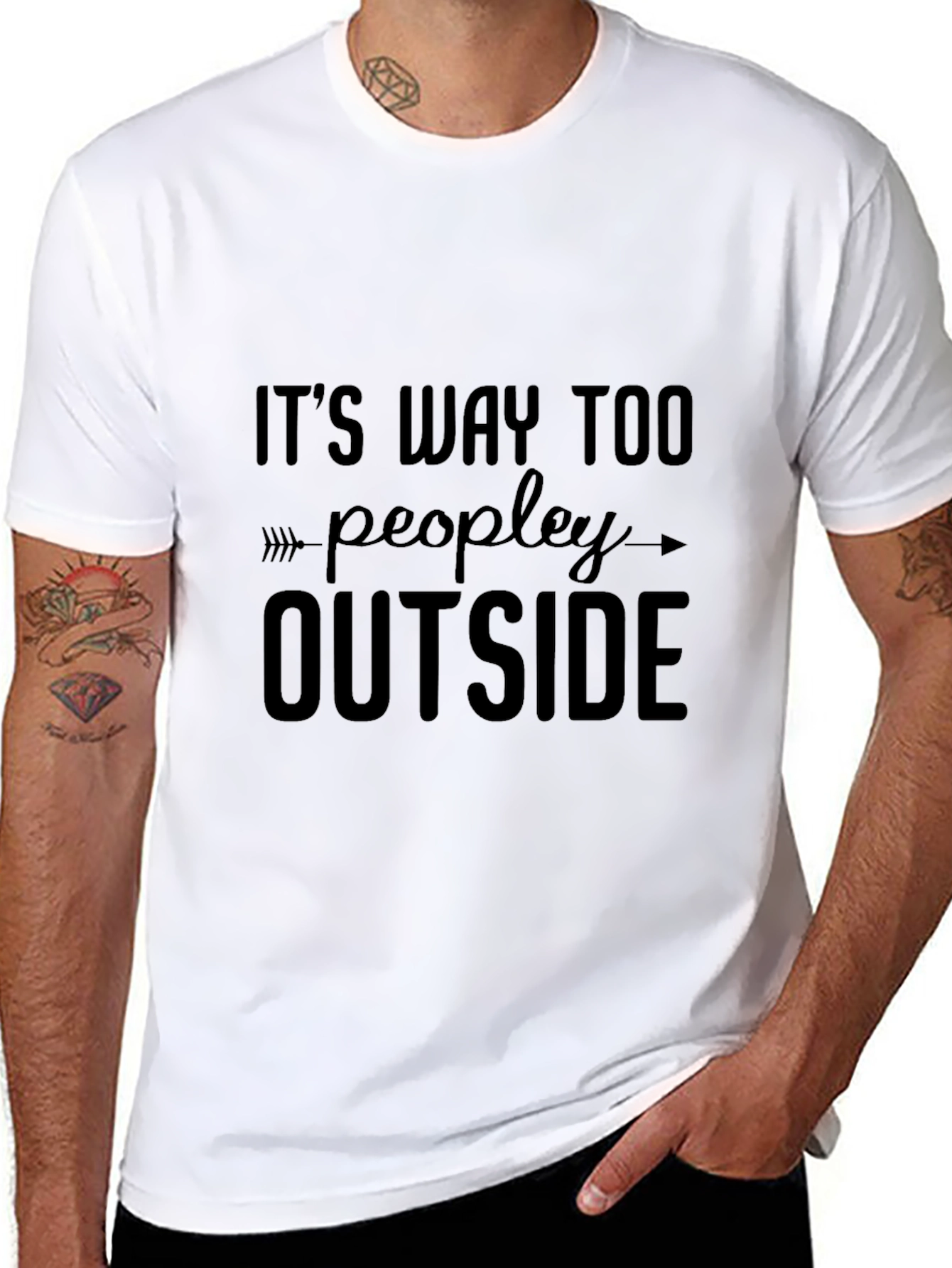 Its Way Too Peopley Outside Black T-Shirt