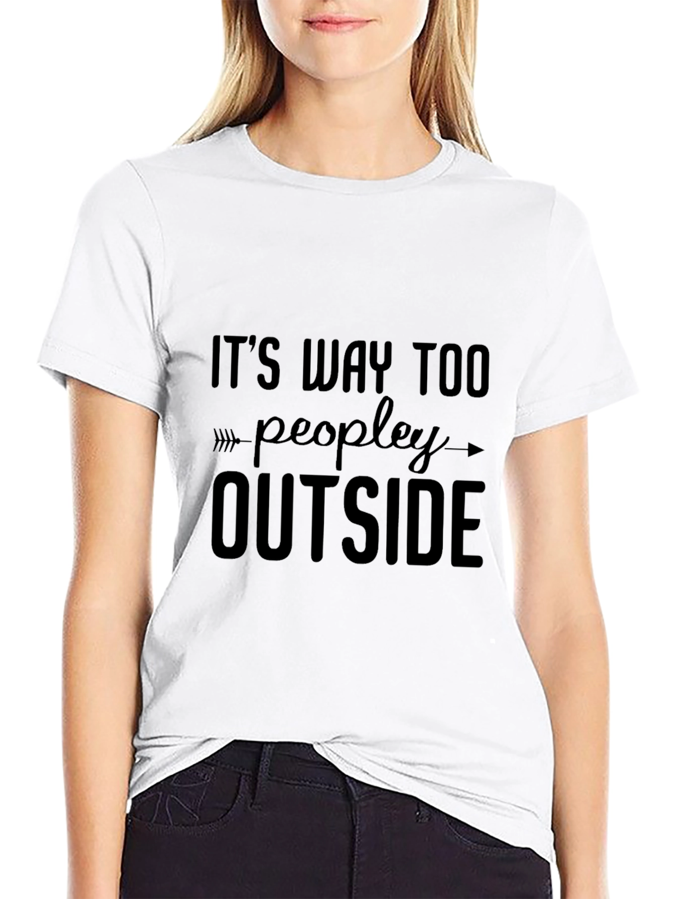 Its Way Too Peopley Outside Black T-Shirt
