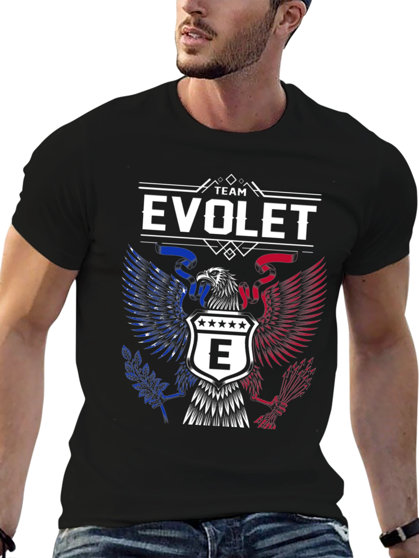 Team Evolet Eagle Crest Graphic Tee - Patriotic Pride!