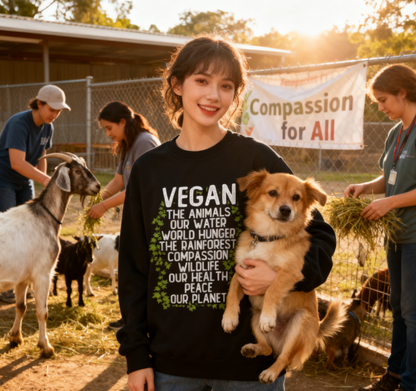 "Vegan: For The Animals, Planet & Health" Advocacy Crewneck Sweatshirt