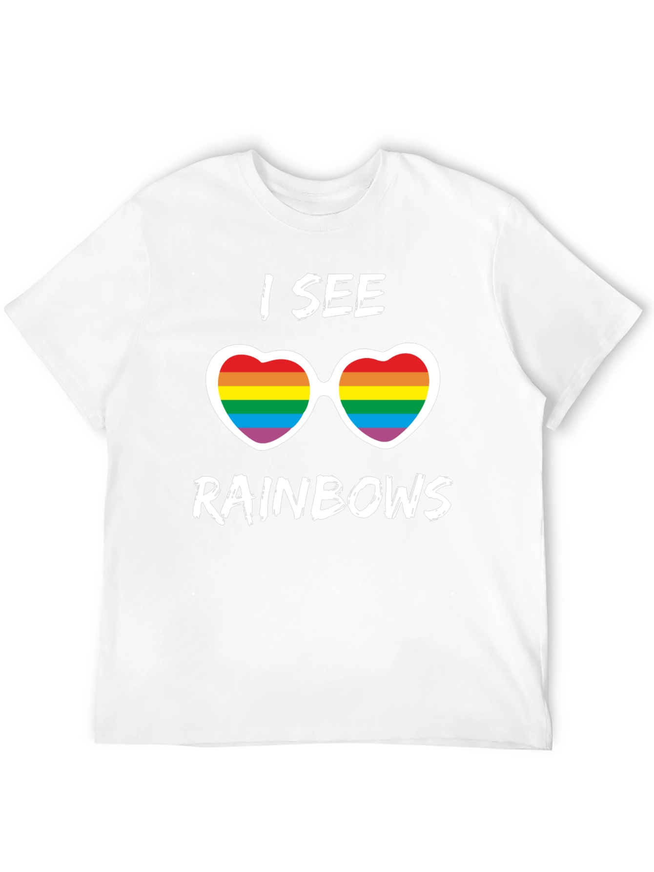I See Rainbows Pride T-Shirt - Heart Sunglasses