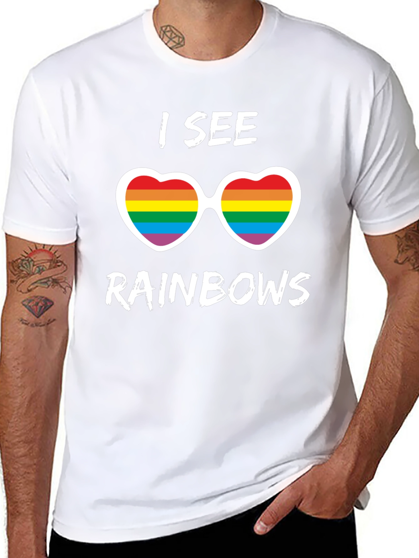 I See Rainbows Pride T-Shirt - Heart Sunglasses