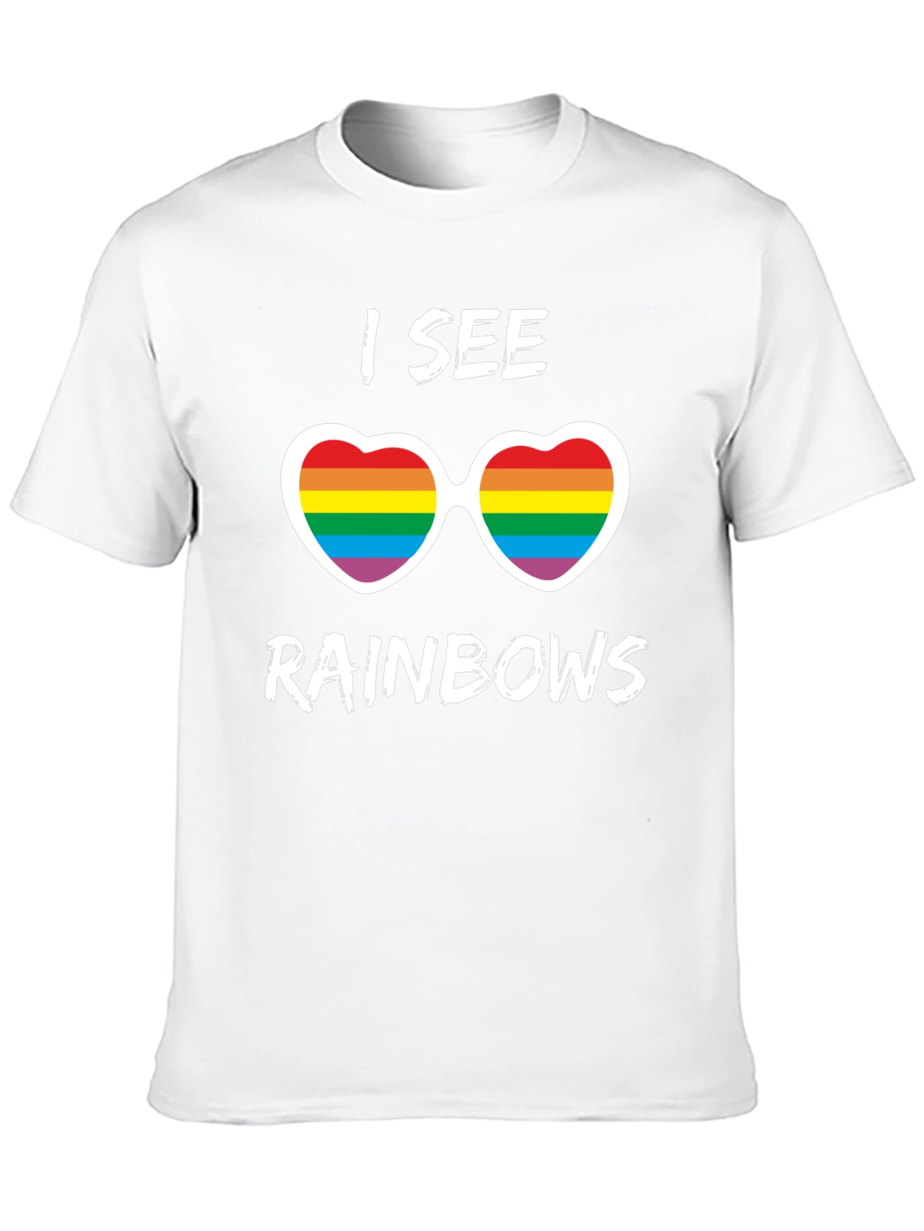 I See Rainbows Pride T-Shirt - Heart Sunglasses