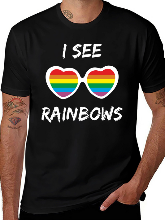 I See Rainbows Pride T-Shirt - Heart Sunglasses