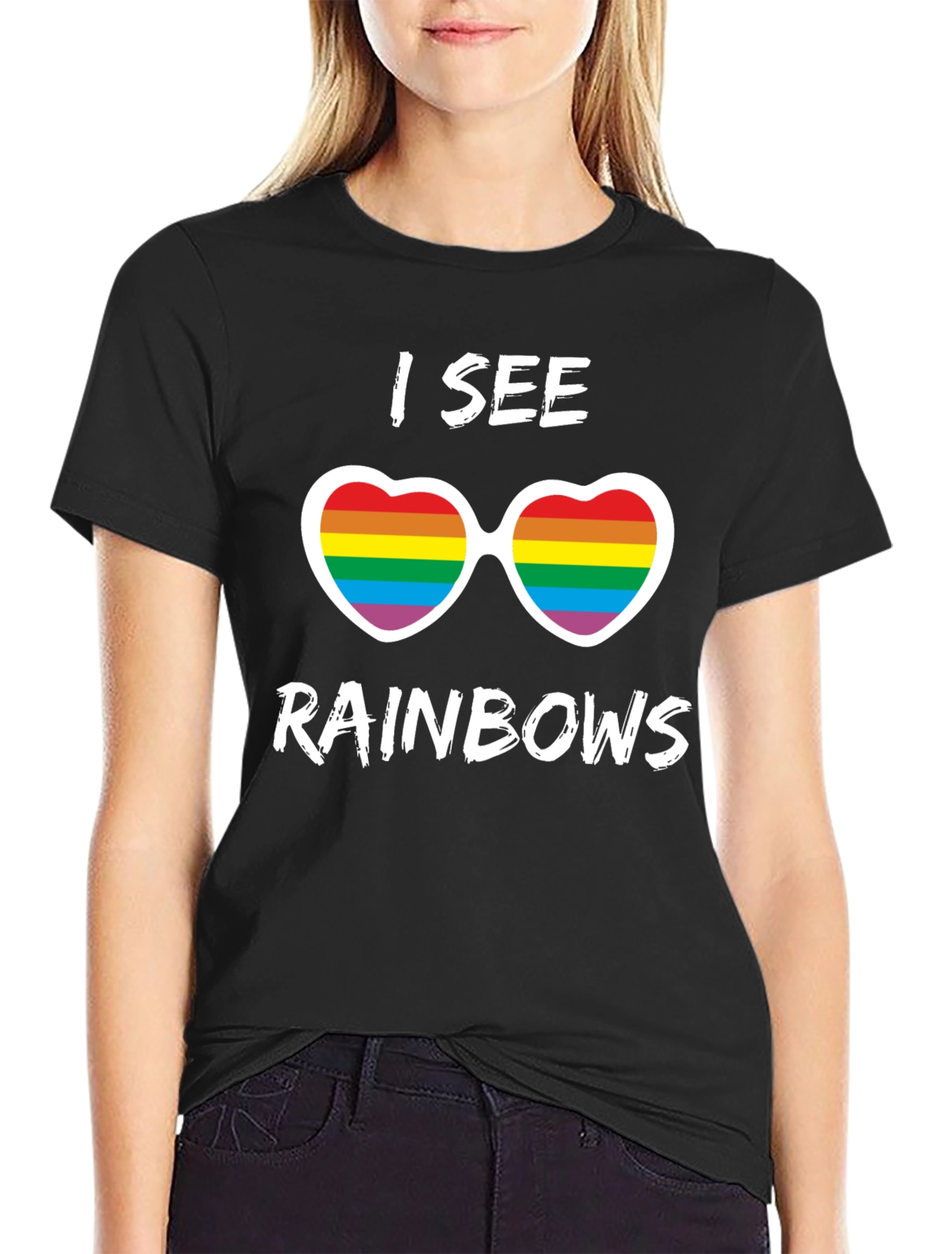 I See Rainbows Pride T-Shirt - Heart Sunglasses