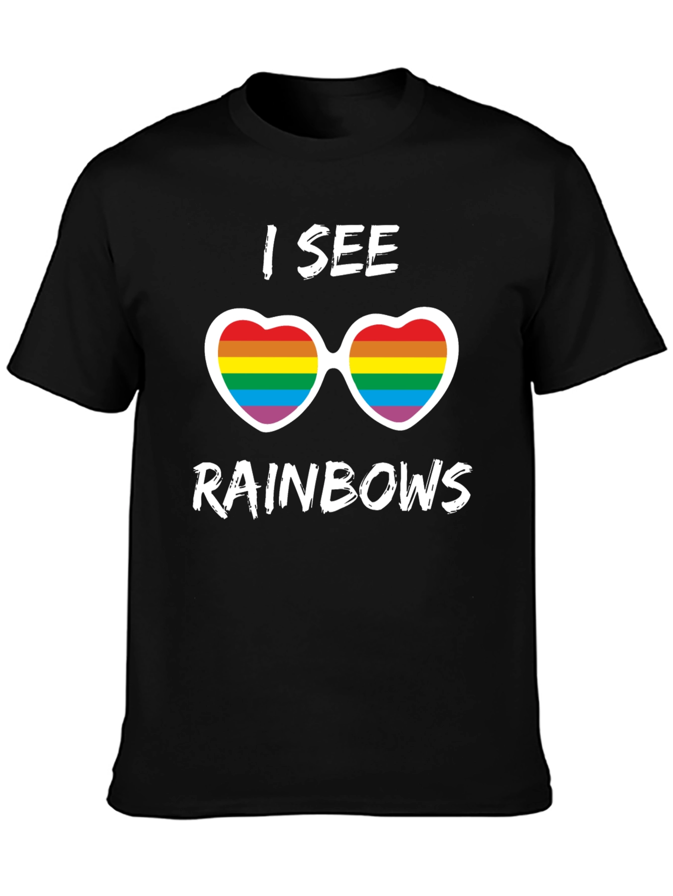I See Rainbows Pride T-Shirt - Heart Sunglasses