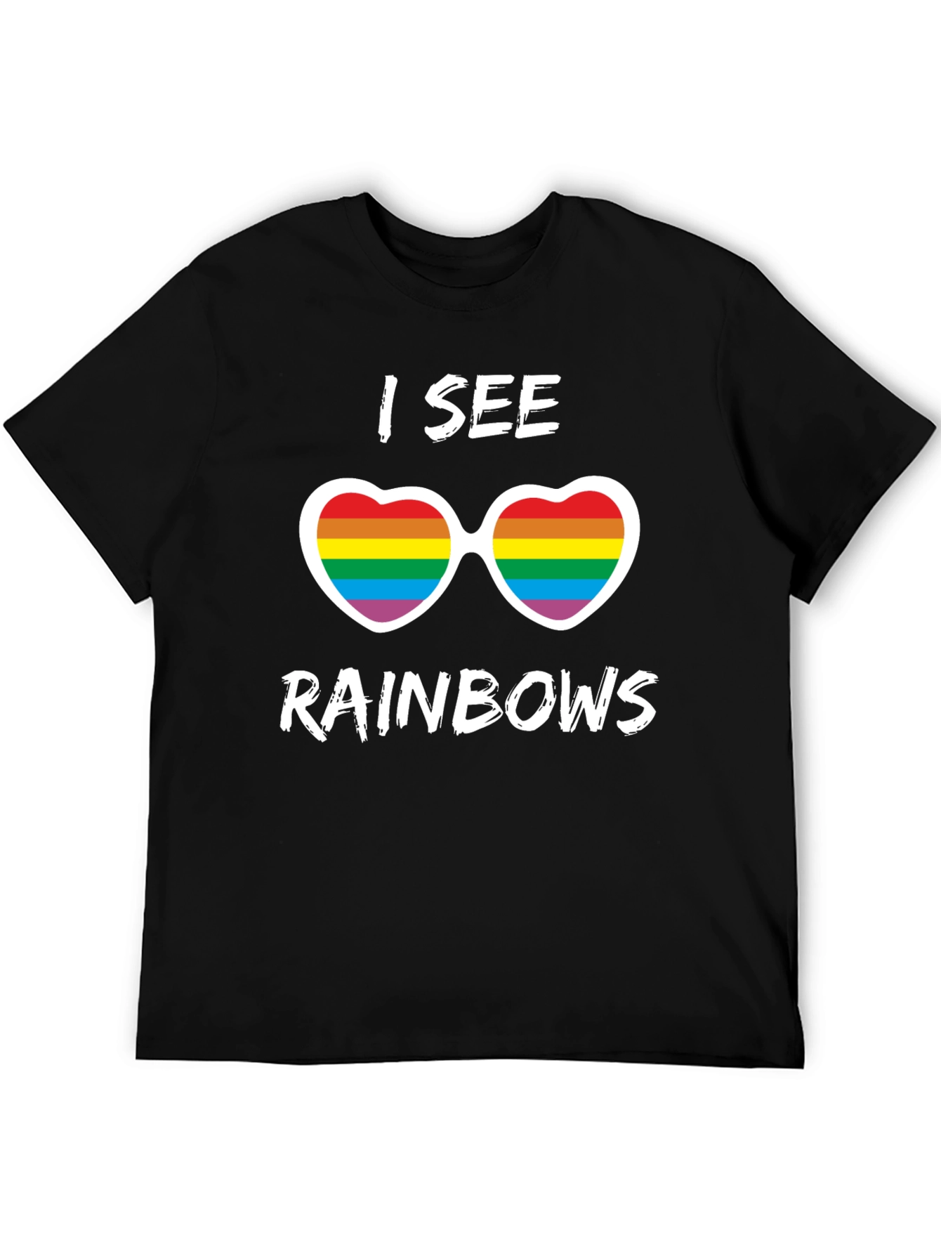 I See Rainbows Pride T-Shirt - Heart Sunglasses
