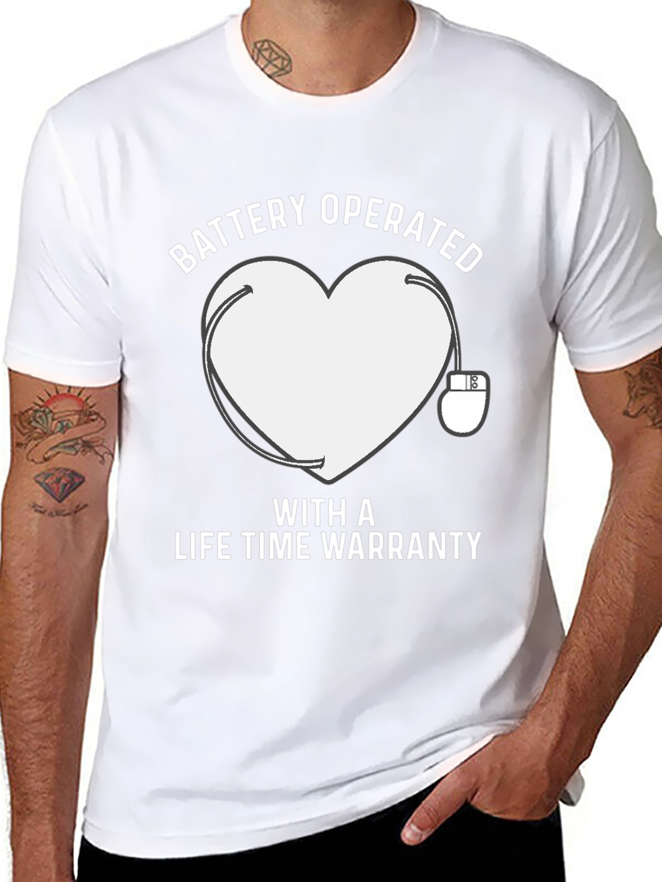 Battery Operated Heart T-Shirt Lifetime Warranty