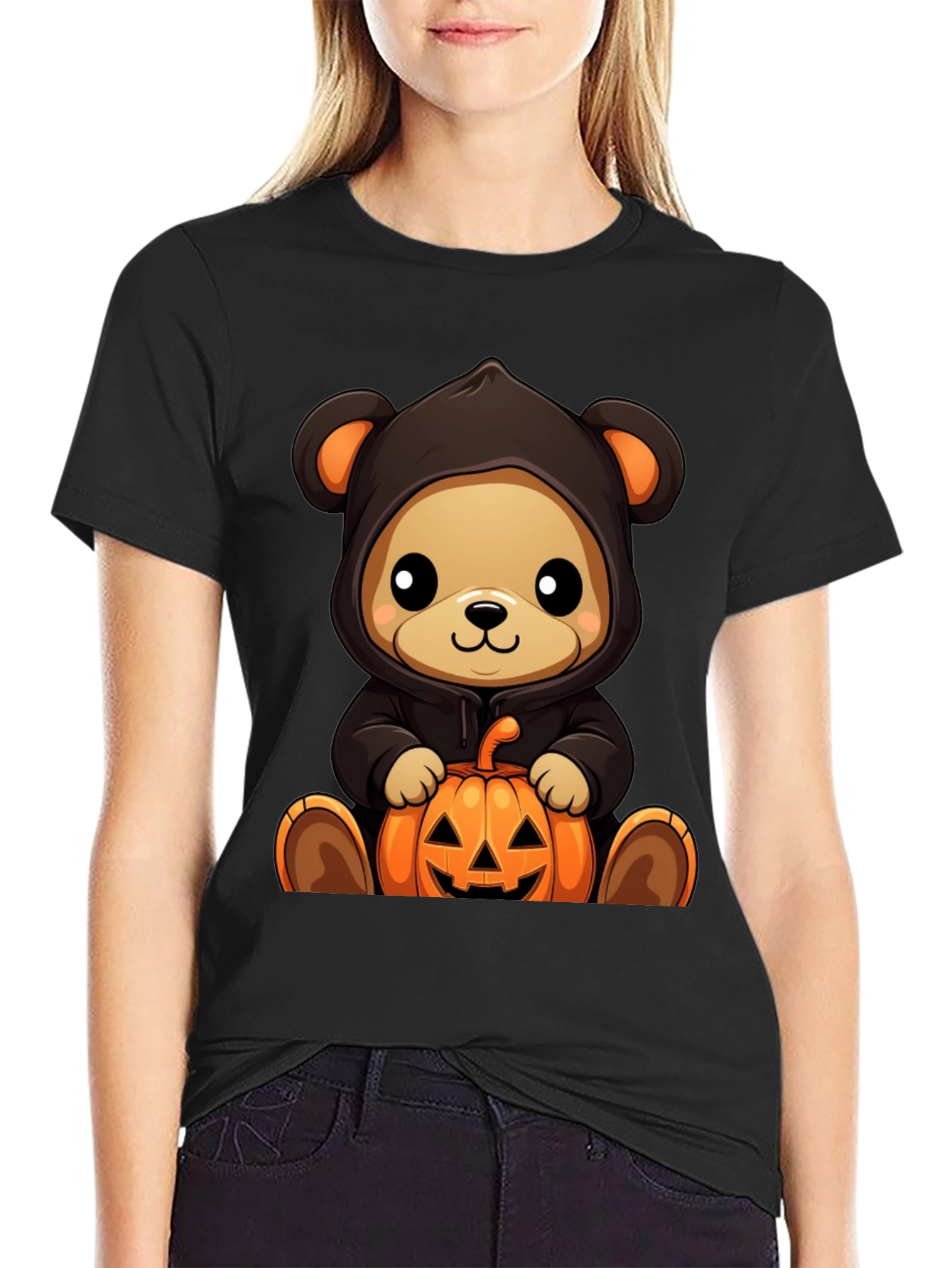 Halloween Teddy Bear Pumpkin T-Shirt