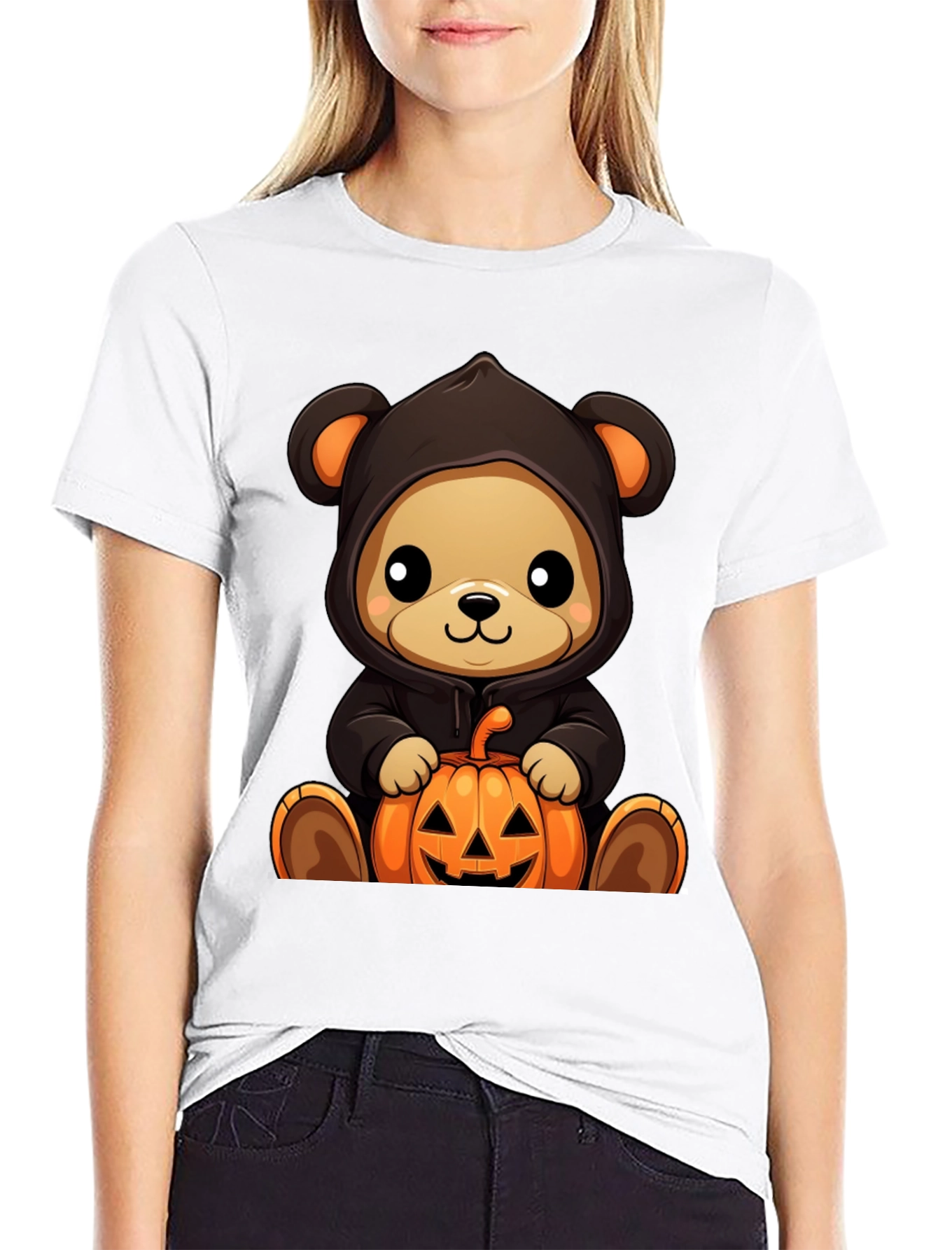 Halloween Teddy Bear Pumpkin T-Shirt