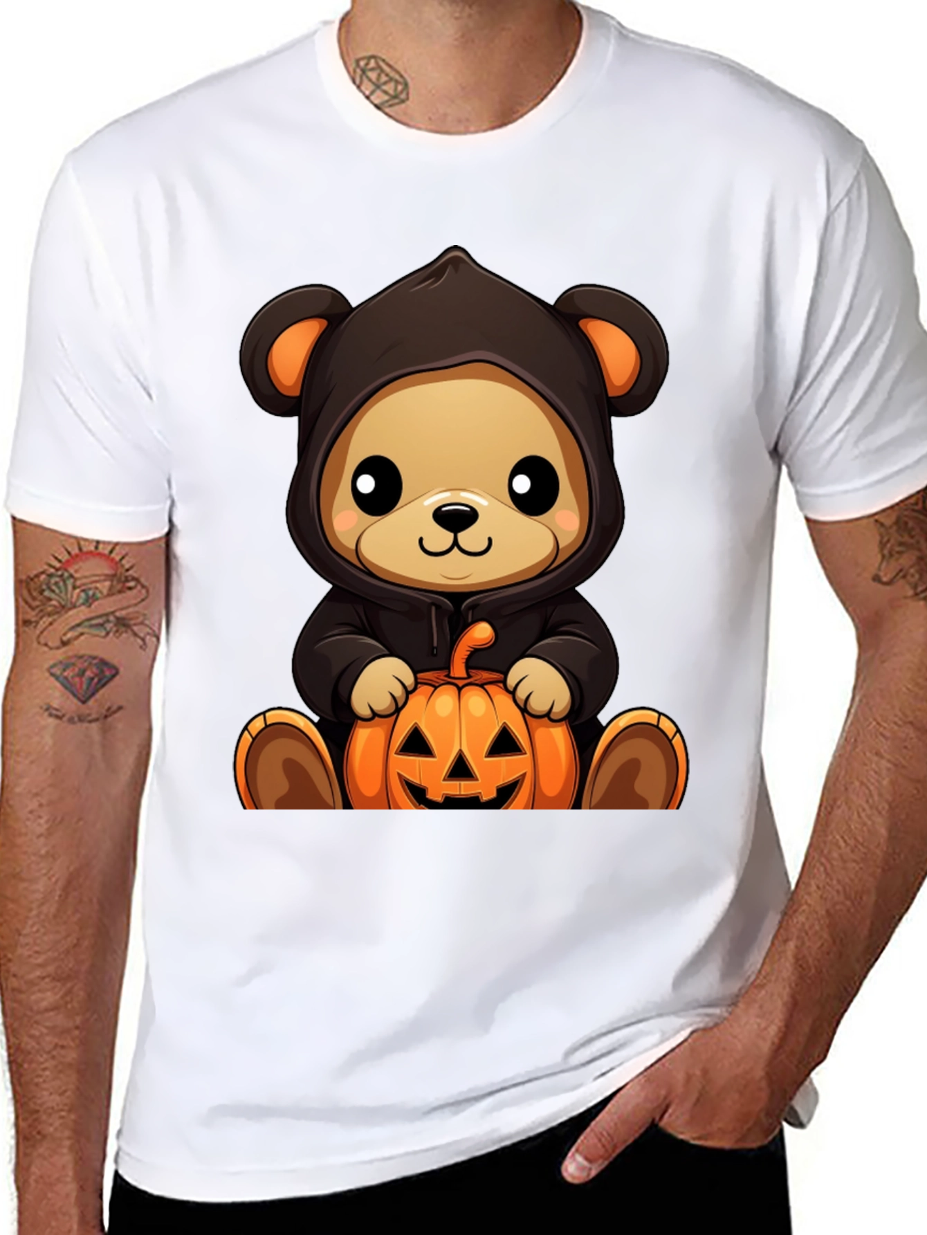 Halloween Teddy Bear Pumpkin T-Shirt