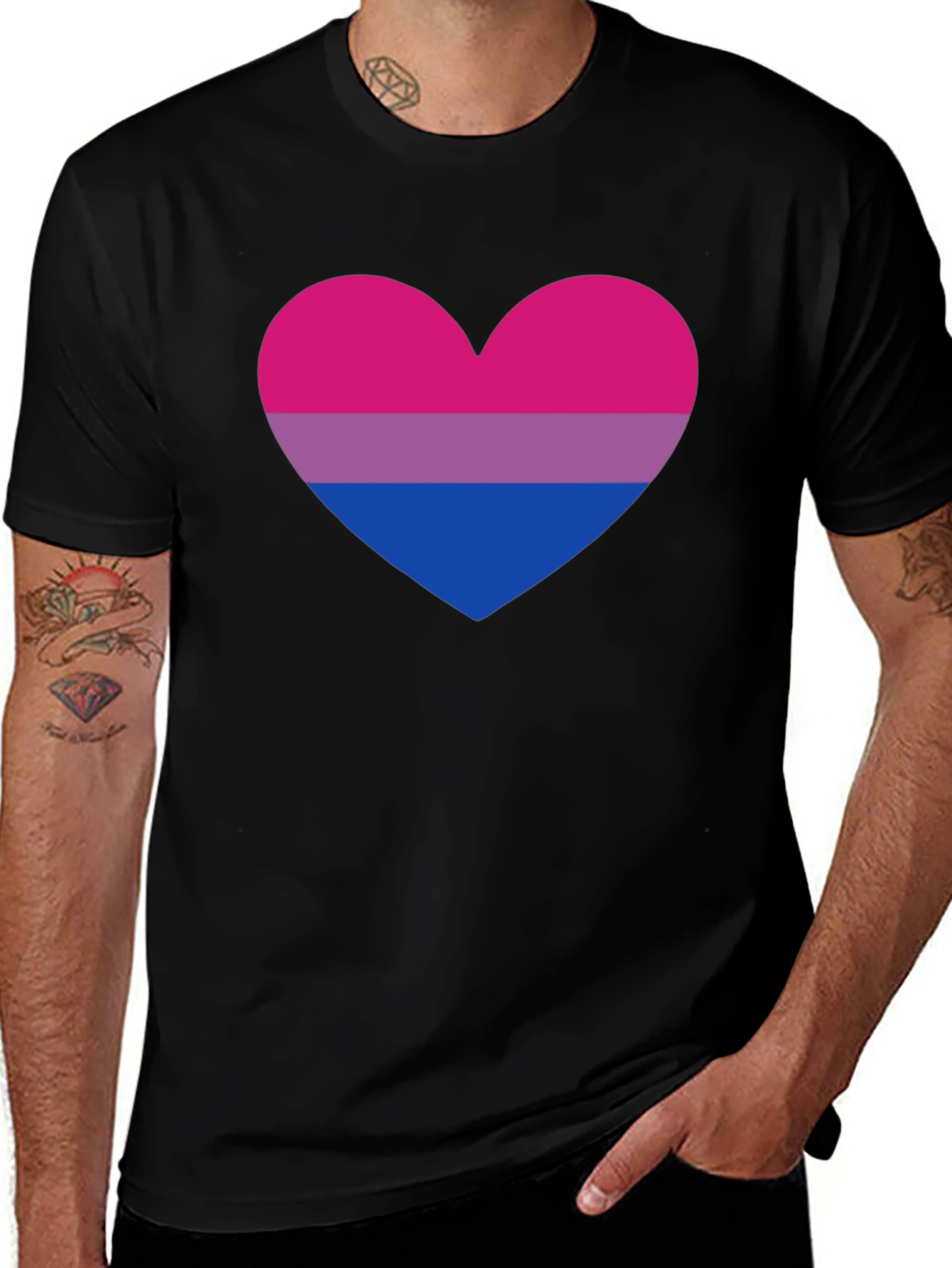 Bisexual Pride Heart T-Shirt - LGBTQ+ Tee