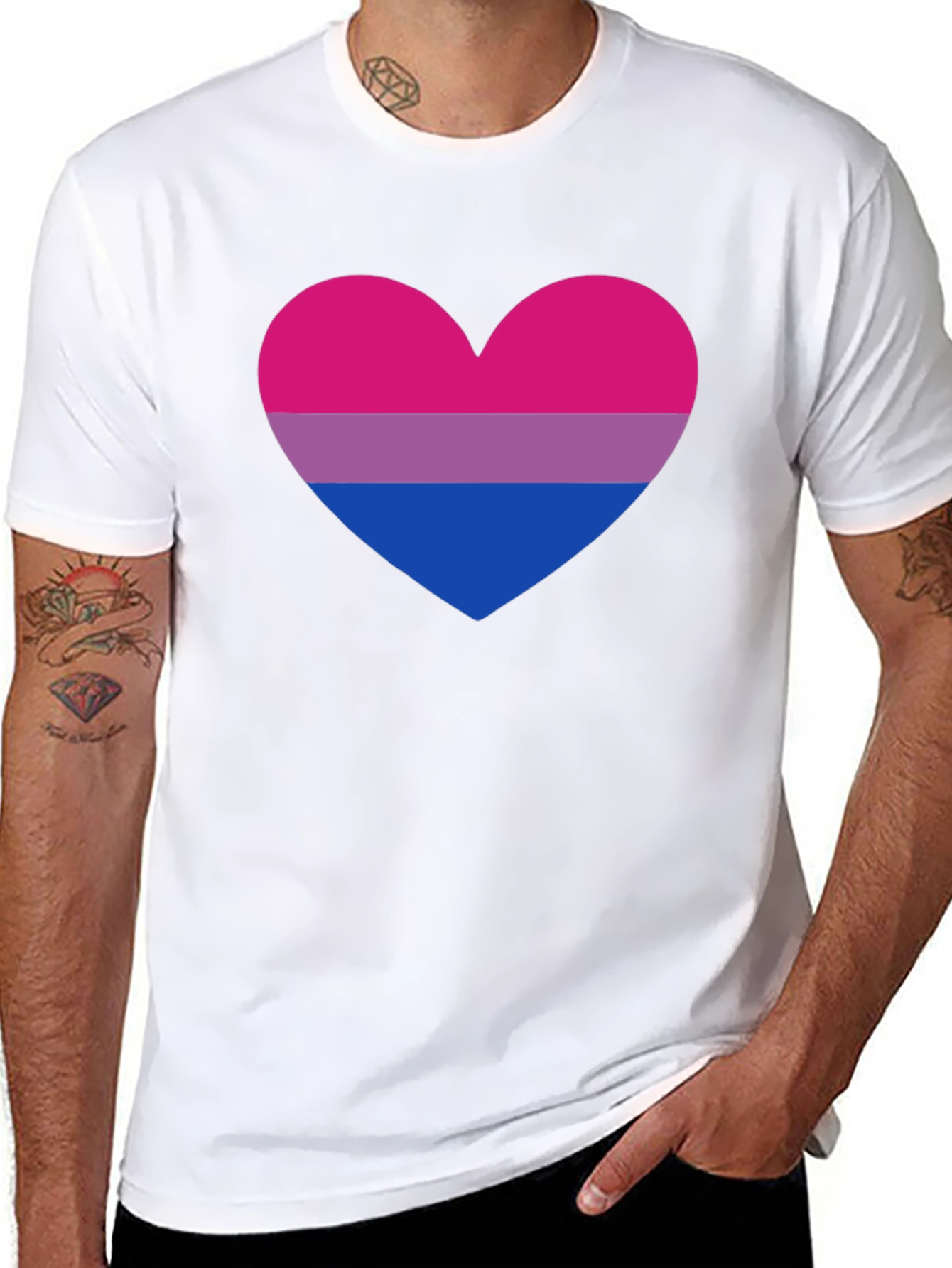 Bisexual Pride Heart T-Shirt - LGBTQ+ Tee