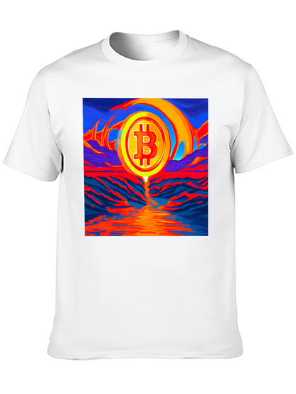 Bitcoin Sunset Graphic Tee - Black T-Shirt